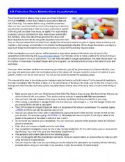 English Worksheet: metabolism