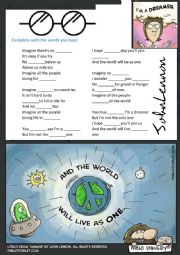 English Worksheet: John Lennon - imagine song