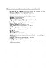 English Worksheet: description