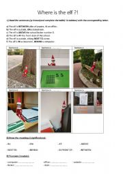 Prepositions activity linked to the Elf on the Shelf