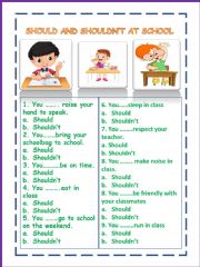 English Worksheet: Should or shouldn�t