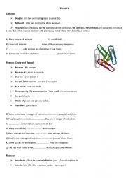 English Worksheet: LINKERS