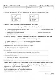 English Worksheet: 2Bac Language Quiz 