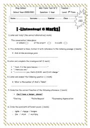 listening test for 7th formers 2nd Term