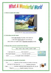 What a Wonderful World Worksheet