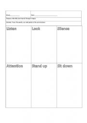 English Worksheet: Classroom Commands