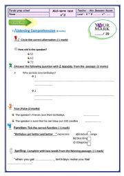 English Worksheet: 8th form Test 2