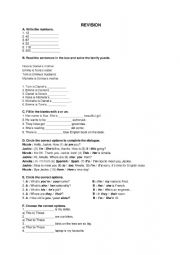 English Worksheet: REVISION
