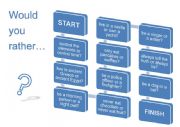 English Worksheet: Would you rather...? Board Game