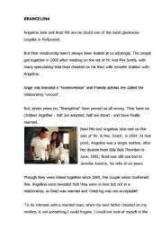 English Worksheet: Brangelina