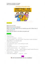 English Worksheet: Introduce yourself al work!