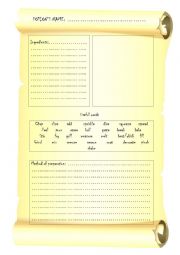 English Worksheet: Magic Potion making / creation