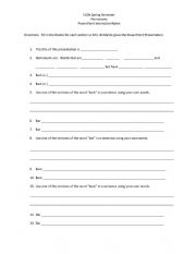 English Worksheet: Homonyms Interactive Notes