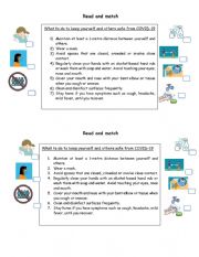 English worksheet: Keep yourself safe from Covid 19