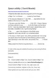 English Worksheet: Space Oddity