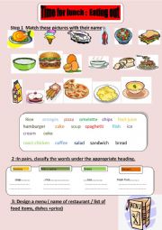 English Worksheet: time for lunch eating out