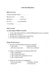English Worksheet: Little Red Riding Hood