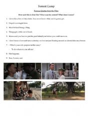 English Worksheet: Forrest Gump Film Worksheet