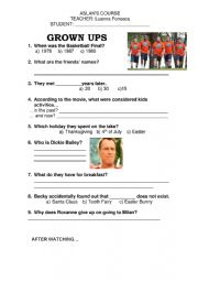 English Worksheet: GROWN UPS MOVIE ACTIVITY