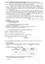 English Worksheet: Child labour 