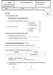 English Worksheet: mid term test n 2 8th form