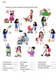 English Worksheet: house chores