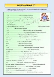 MUST / MUSTN`T and HAVE TO / DON`T HAVE TO