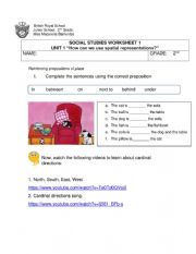 English Worksheet: cardinal points