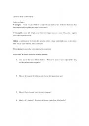 English Worksheet: Modern Family sitcom questions for discussion 