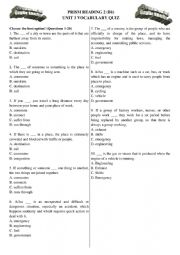 Prism Reading 2 Unit 3 Vocabulary Quiz worksheet