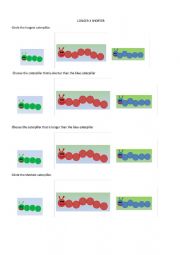 English Worksheet: LONGER SHORTER