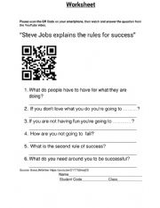 English Worksheet: Steve Jobs explains the rules for success