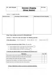 English Worksheet: Internet Shopping  group session)