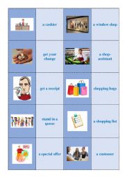 English Worksheet: At the supermarket (matching cards)