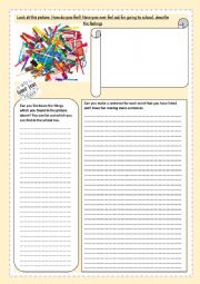 English Worksheet: stationeries