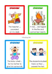 English Worksheet: Adverbs of Manner Flash/Game Cards 11-20