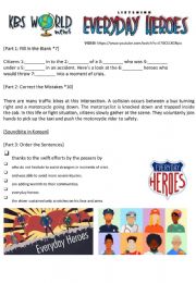 English Worksheet: Everyday Heroes: Listening 