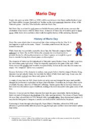 English Worksheet: Mario Day