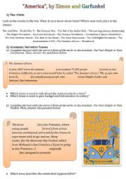 English Worksheet: America by Simon and Garfunkel
