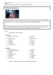 English Worksheet: Smoking