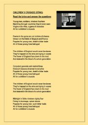 English Worksheet: CHILDRENS CRUSADE