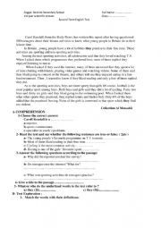 English worksheet: report