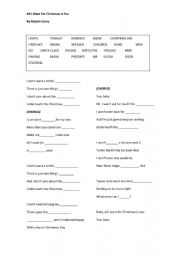 English Worksheet: All I want for Christmas is you - Mariah Carey 