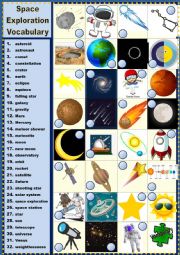 Topical Vocabulary - Space Exploration - Matching ex + KEY