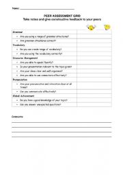 Peer Assessment Grid