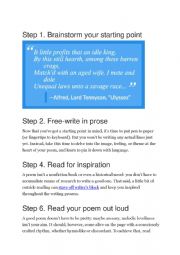 English Worksheet: How to write a poem