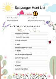 Scavenger Hunt List