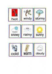 English Worksheet: Weather flashcard
