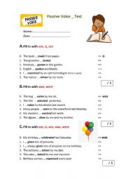 Passive Voice Test (Present and Past)