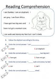 English Worksheet: READING COMPREHENSION